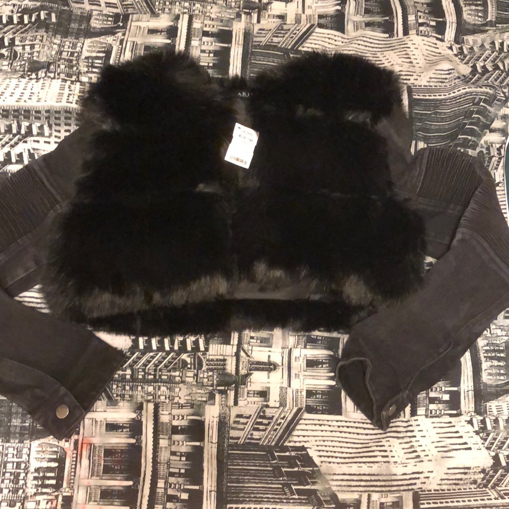 Faux fur and Denim jacket